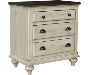 Toccoa 27" Three Drawer Nightstand - Distressed Wheat