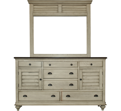 Toccoa 65" 7 Drawer Dresser - Distressed Wheat