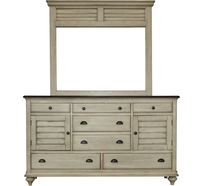 Toccoa 65" 7 Drawer Dresser - Distressed Wheat