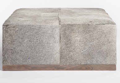 Phoenix 40" Top Grain Leather Ottoman - Frost - Classic Carolina Home