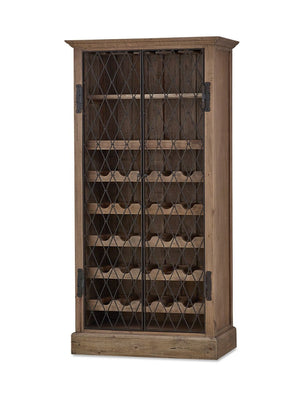 Sonoma 35" Mahogany & Iron Wine Cabinet - Driftwood - Classic Carolina Home