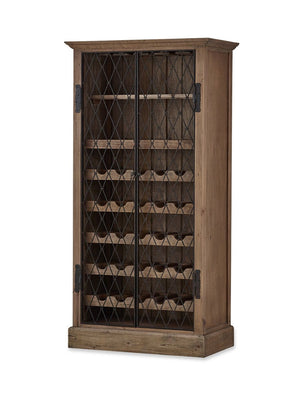 Sonoma 35" Mahogany & Iron Wine Cabinet - Driftwood - Classic Carolina Home