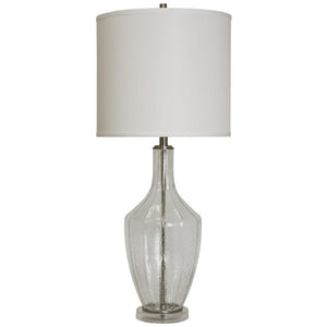 Seeded Glass & Brushed Steel Base 37" Table Lamp - Classic Carolina Home