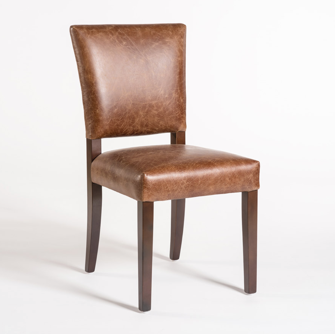 Redmond Leather Dining Chair - Distressed Clay - Classic Carolina Home