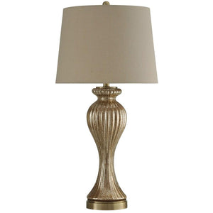 Georgia 32" Glimmer Bronze Ridged Table Lamp - Classic Carolina Home