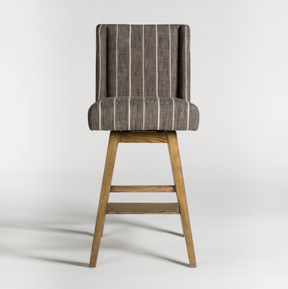 Soho Swivel Barstool - Revere Dusk + Weathered Oak - Classic Carolina Home