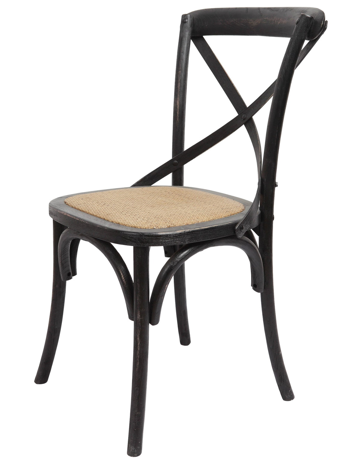 Brady X-Back Side Chair - Black Wash - Classic Carolina Home