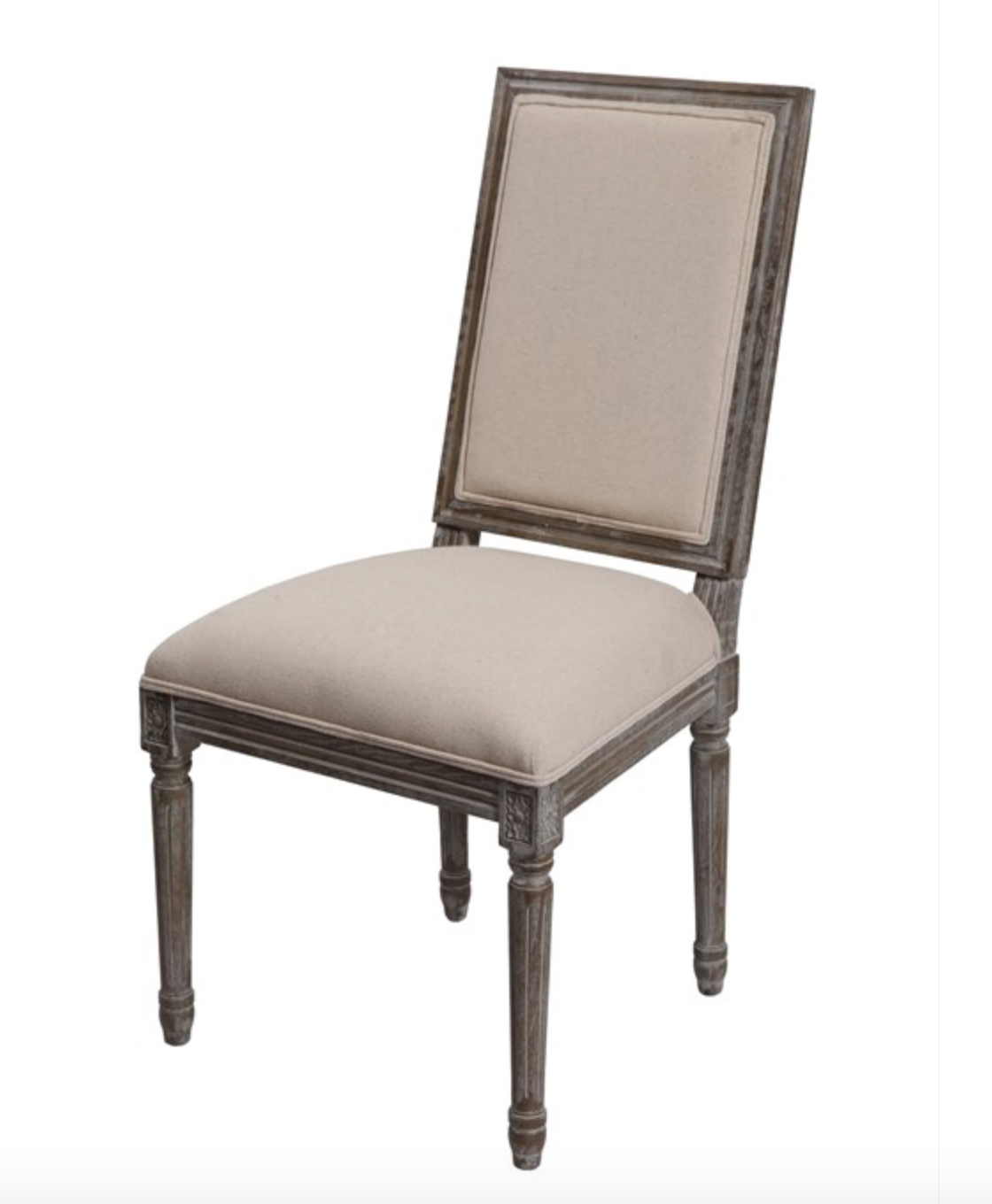 Hartwell Square Side Chair - Oatmeal Linen - Classic Carolina Home