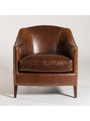 Essex Occasional Chair - Antique Saddle Leather - Classic Carolina Home