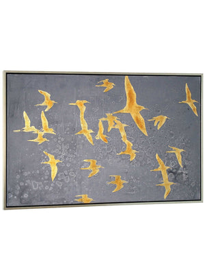 Silhouettes in Flight IV 38" Hand Painted Canvas Artwork - Classic Carolina Home